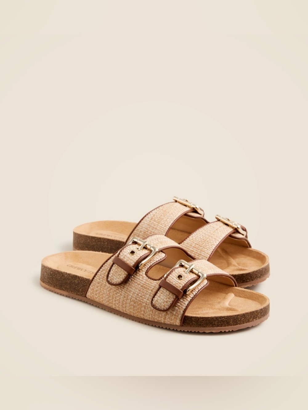 J.Crew Crewcuts Girls' Colbie Wide-Strap Natural Raffia Sandals—K12